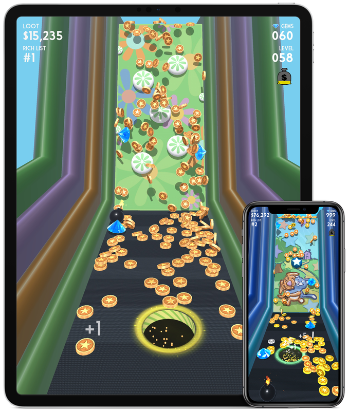 Coin Hole shown on iPad and iPhone